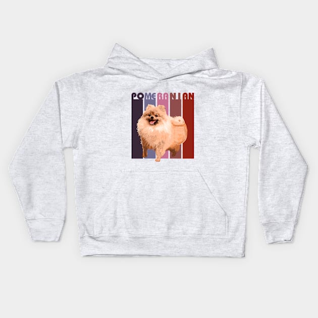 Pomeranian dog Kids Hoodie by Olgakunz